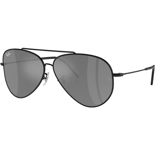 Aviator Reverse Sonnenbrille Schwarz Silber , unisex, Größe: 59 MM - Ray-Ban - Modalova