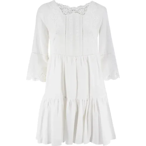 Cotton Lace Short Dress , female, Sizes: M, S, XS - Ermanno Scervino - Modalova