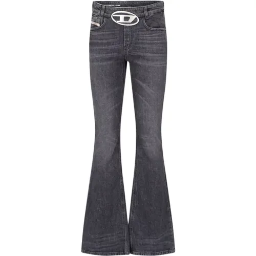 Schwarze Bootcut Jeans für Frauen - Diesel - Modalova