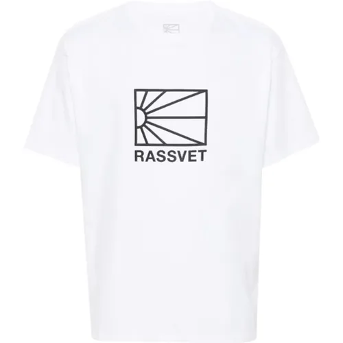 T-Shirt mit großem Logo in Weiß , Herren, Größe: L - Rassvet - Modalova
