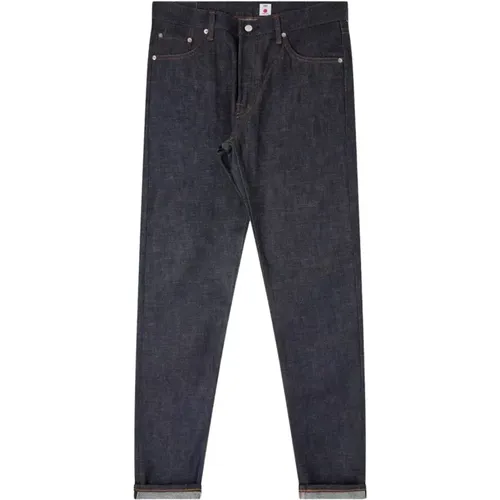 Dark Indigo Slim Tapered Selvage Jeans , male, Sizes: W32 L32, W30 L32, W33 L32, W34 L32, W31 L32 - Edwin - Modalova