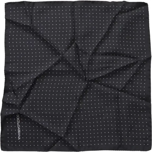Silk Polka Dot Handkerchief Scarf , male, Sizes: ONE SIZE - Dolce & Gabbana - Modalova
