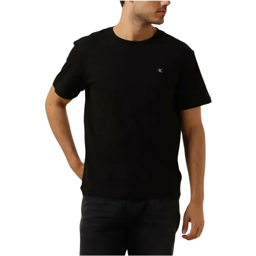 Herren Polo T-Shirt mit Besticktem Abzeichen , Herren, Größe: M - Calvin Klein - Modalova