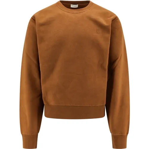 Bestickter Logo-Baumwoll-Sweatshirt , Herren, Größe: XL - Saint Laurent - Modalova