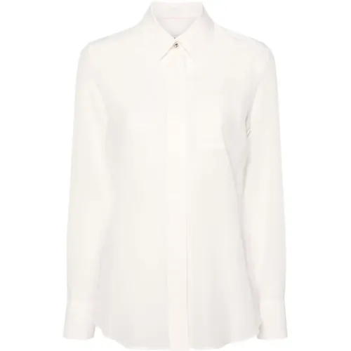 Silk Top with Pointed Collar , female, Sizes: S, XS - Lanvin - Modalova