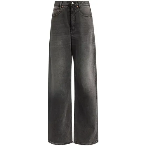 Graue Denim Asymmetrische Jeans , Damen, Größe: W26 - MM6 Maison Margiela - Modalova