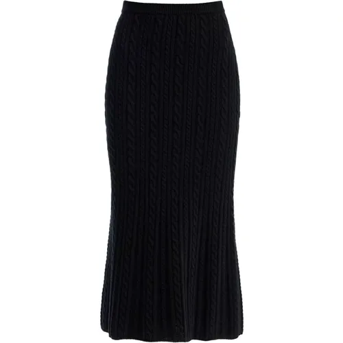 Minimalist Wool Knit Midi Skirt , female, Sizes: S, XS - Alessandra Rich - Modalova