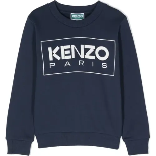 Blauer Pullover mit Logo-Print - Kenzo - Modalova