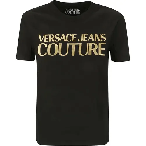 T-Shirt mit bedrucktem Crew-Logo , Herren, Größe: M - Versace Jeans Couture - Modalova