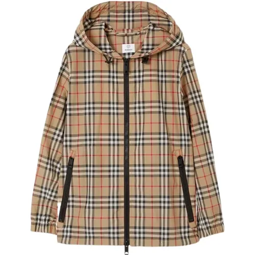 Vintage Check Hooded Jacket , female, Sizes: 4XS - Burberry - Modalova