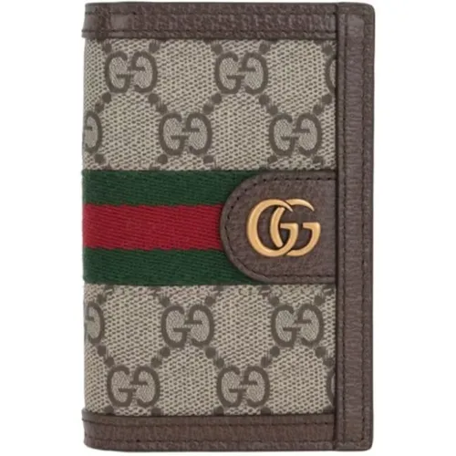 Canvas Wallet with Leather Trim , male, Sizes: ONE SIZE - Gucci - Modalova