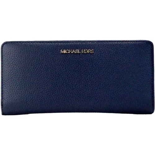 Navy Pebbled Leather Continental Clutch Wallet - Michael Kors - Modalova
