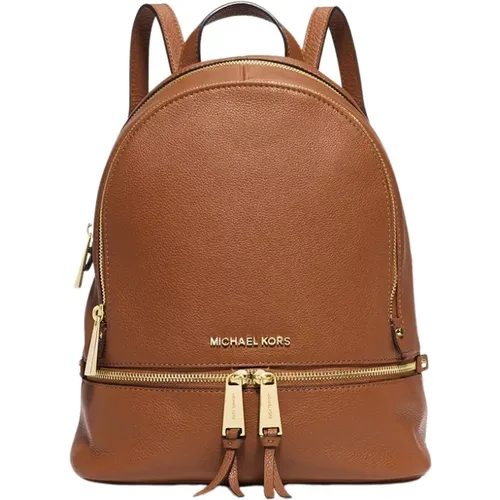 Leather Backpack with Gold Details , female, Sizes: ONE SIZE - Michael Kors - Modalova