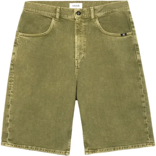 High Waist Denim Bermuda Shorts , male, Sizes: W30, W32, W28, W29, W31, W33 - Amish - Modalova