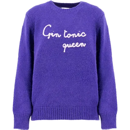 Soft Embroidered Sweater with Gin Tonic Queen Design , female, Sizes: M, XS - MC2 Saint Barth - Modalova