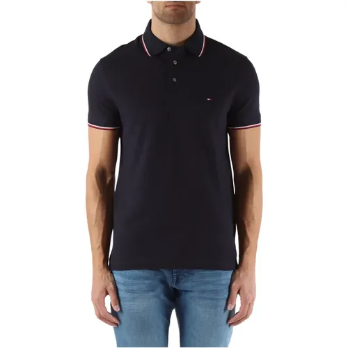 Slim Fit Cotton Polo with Front Logo Embroidery , male, Sizes: 2XL, XL, S, M, L - Tommy Hilfiger - Modalova