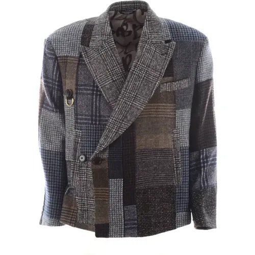 Patchwork Blazer for Men , male, Sizes: L, XS - Dolce & Gabbana - Modalova