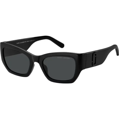 Schwarze/Graue Sonnenbrille für moderne Frau , Damen, Größe: 53 MM - Marc Jacobs - Modalova