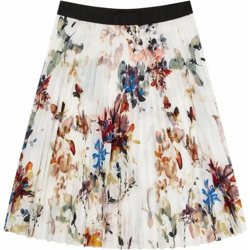 Beautiful Pleated Skirt with Floral Print , female, Sizes: M, XS - Munthe - Modalova