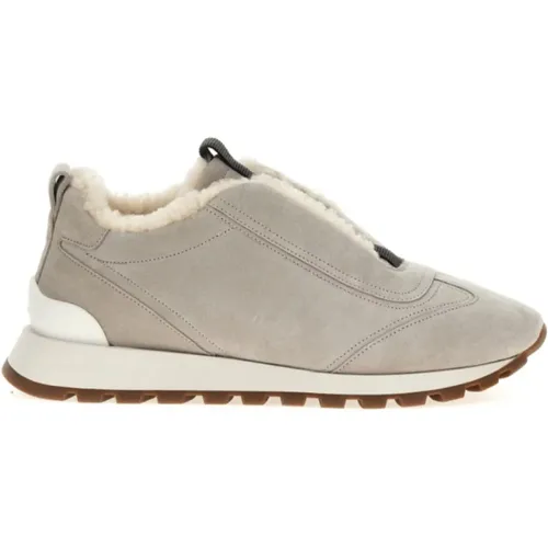 Suede Chain-Detail Sneakers - BRUNELLO CUCINELLI - Modalova