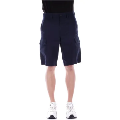 Leinen Bermuda Shorts Reißverschluss Knopfverschluss , Herren, Größe: L - Hugo Boss - Modalova