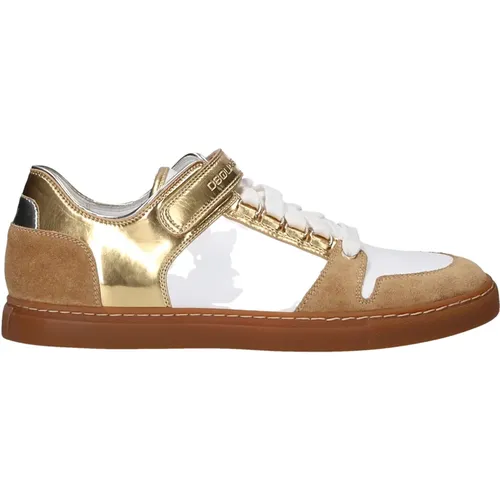 Logo Gold White Leather Sneakers , female, Sizes: 8 UK - Dsquared2 - Modalova