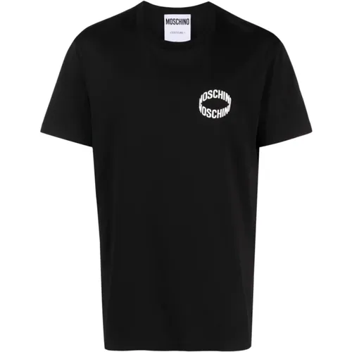 Schwarze Logo Print T-shirts und Polos , Herren, Größe: L - Moschino - Modalova