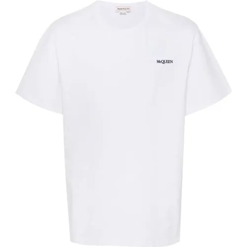 Logo T-shirt Short Sleeve Crew Neck , male, Sizes: XL, M, S, L - alexander mcqueen - Modalova