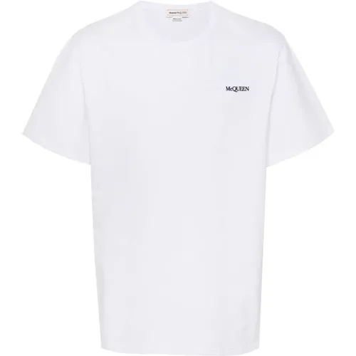 Logo T-shirt Short Sleeve Crew Neck , male, Sizes: XL, S, L - alexander mcqueen - Modalova