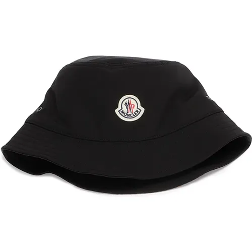 Schwarzer Bucket Hat mit Frontlogo , Damen, Größe: S - Moncler - Modalova