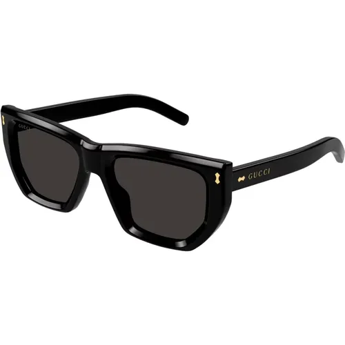 Schwarze/Graue Sonnenbrille , Damen, Größe: 53 MM - Gucci - Modalova