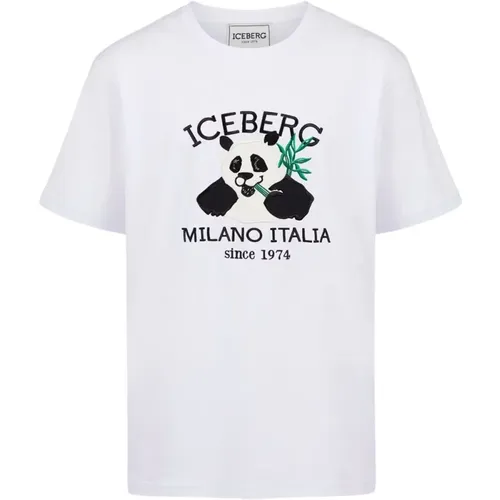 T-Shirt mit Logo und Cartoon-Grafiken , Herren, Größe: XL - Iceberg - Modalova
