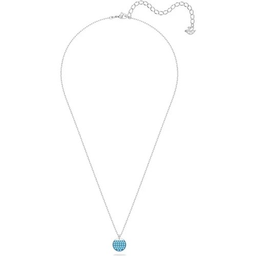 Blue Pavé Necklace Ginger Round Cut , female, Sizes: ONE SIZE - Swarovski - Modalova