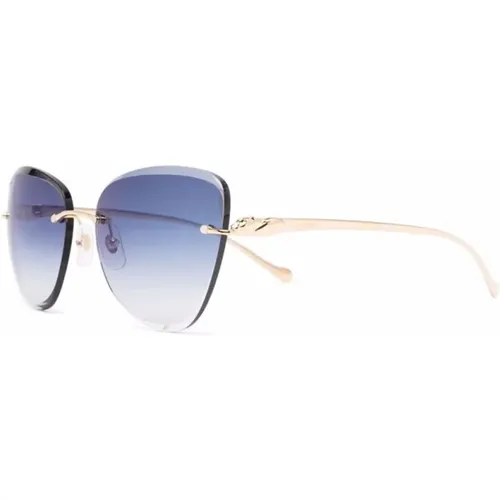 Gold Sunglasses with Accessories , female, Sizes: 60 MM - Cartier - Modalova