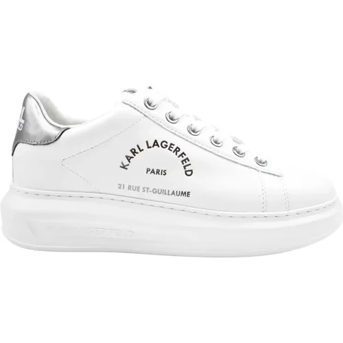 Leather Flat Shoes Silver , female, Sizes: 4 UK, 5 UK, 3 UK, 7 UK, 6 UK - Karl Lagerfeld - Modalova