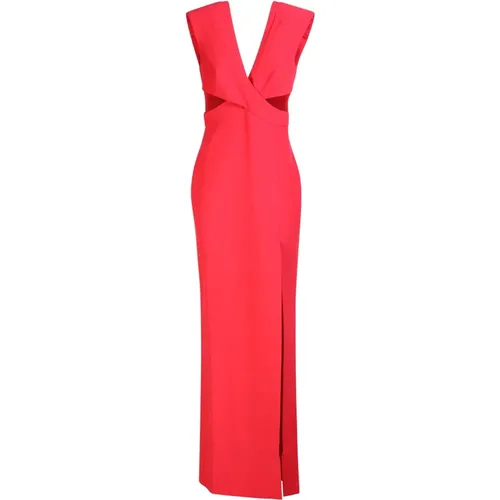 Long dress with a cut-out design with front slit by , female, Sizes: S - Genny - Modalova