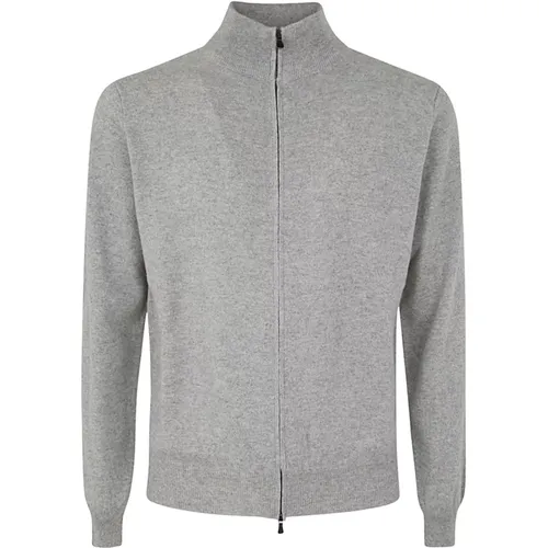 Wool Cashmere Long Sleeves Full Zipped Sweater , male, Sizes: L, 2XL - Filippo De Laurentiis - Modalova