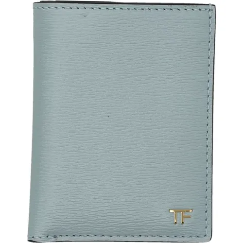 Sky Saffiano Trifold Wallet , male, Sizes: ONE SIZE - Tom Ford - Modalova