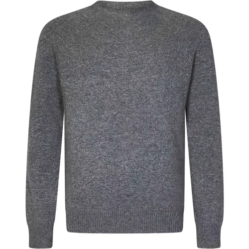 Grauer Merinowoll-Crewneck-Pullover , Herren, Größe: L - Jil Sander - Modalova