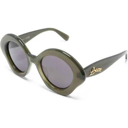 Grüne Sonnenbrille für den täglichen Gebrauch , Damen, Größe: 49 MM - Loewe - Modalova
