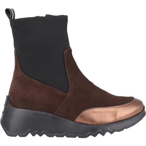 Brauner Wildleder Damen Stiefelette , Damen, Größe: 40 EU - Wonders - Modalova