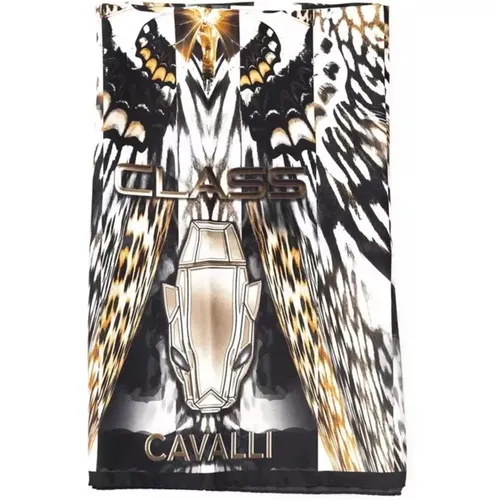 Animal Print Silk Scarf , female, Sizes: ONE SIZE - Cavalli Class - Modalova