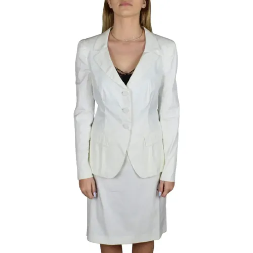 Luxuriöser weißer Anzug mit Jacke und Schlitzrock - Prada - Modalova