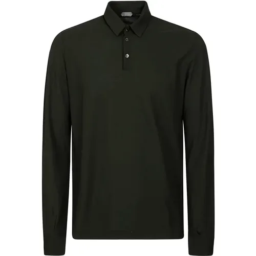 Langarm Baumwoll-Poloshirt , Herren, Größe: 3XL - Zanone - Modalova