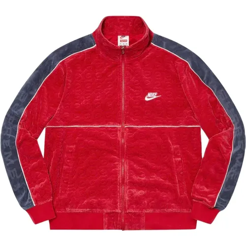 Rote Velours Trainingsjacke Limited Edition , Herren, Größe: L - Nike - Modalova