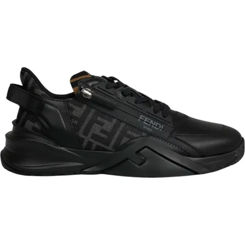 Leder- und FF-Stoff Sneakers Fendi - Fendi - Modalova