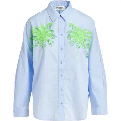 Palm Tree Embroidered Shirt , female, Sizes: M, 2XS - Essentiel Antwerp - Modalova