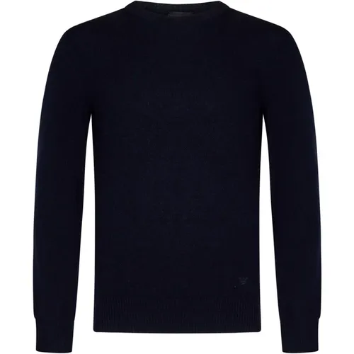 Cashmere Sweater with Eagle Embroidery , male, Sizes: S, M - Emporio Armani - Modalova