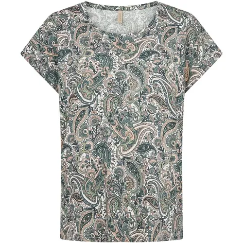 Felicity 452 Grünes Paisley Print Shirt , Damen, Größe: XL - Soyaconcept - Modalova
