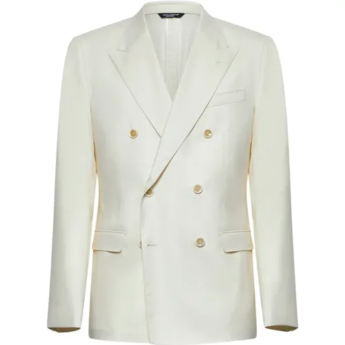 Elegant Ivory Men's Blazer , male, Sizes: XL, L, 2XL - Dolce & Gabbana - Modalova